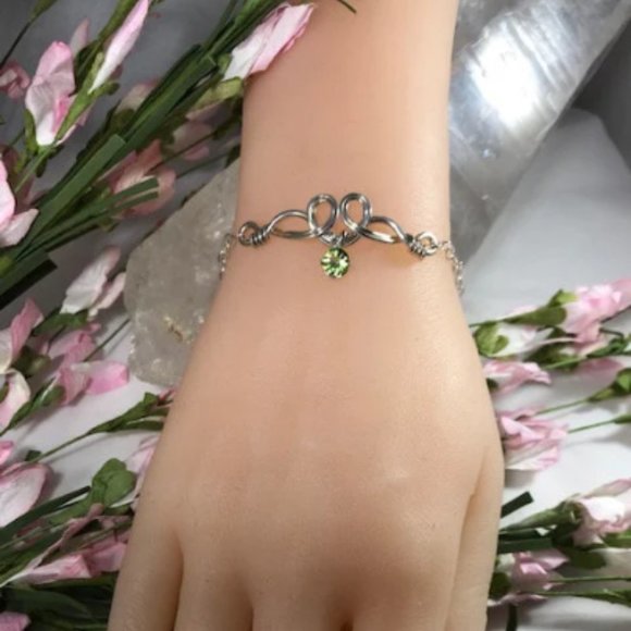 Peridot Bracelet- The Pixie Dust Peridot Sterling Silver Bracelet - Picture 4 of 7